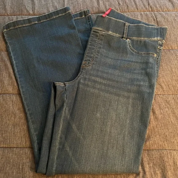 Spanx Kick Flare Jeans Vintage Indigo Pull On Women’s Size 2X Tall - Picture 8 of 13